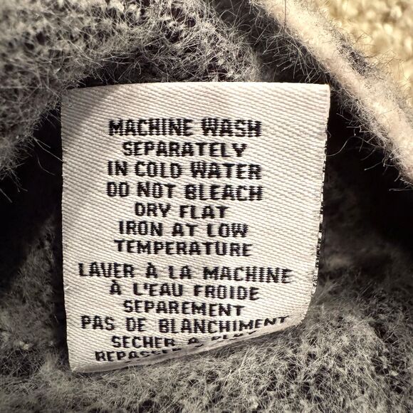 Magaschoni Houndstooth Sweater Coat Faux Fur Medium Black White - Picture 15 of 16